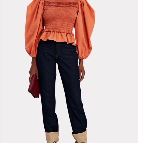 Ulla Johnson Amelia puff sleeve mocked blouse - Picture 2 of 6